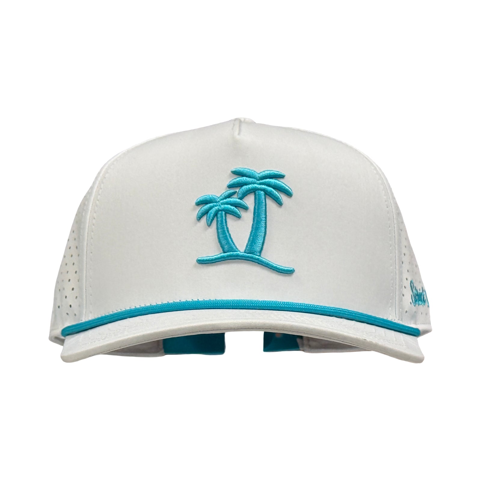 White Twin Palm - 5 Panel Rope Hat
