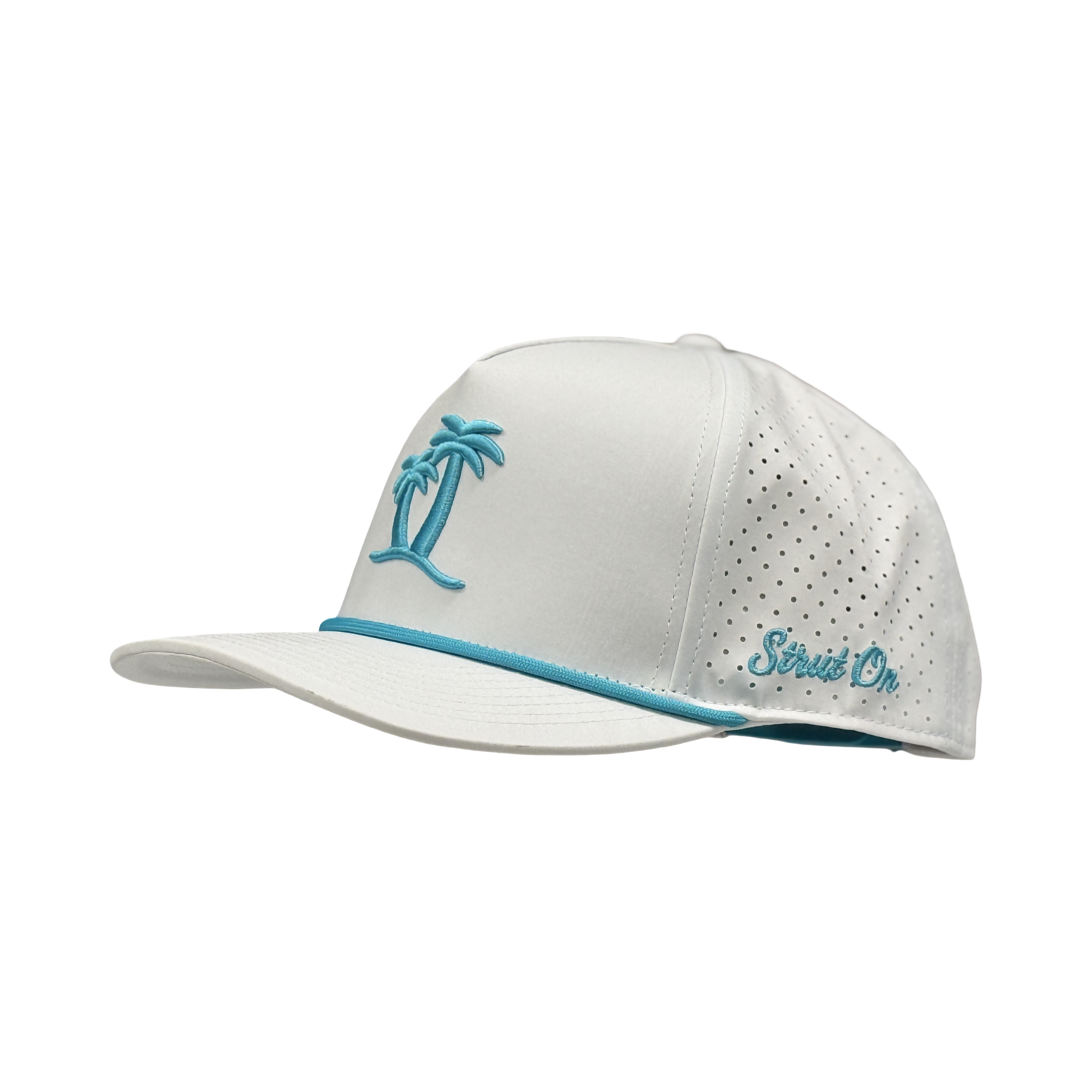 White Twin Palm - 5 Panel Rope Hat